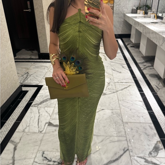 Hauture Olive Green Tassel Maxi Dress - Picture 2 of 6